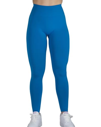 AUROLA Dream Collection Workout Leggings for Women High Waist Seamless Scrunch Athletic Running Gym Fitness Active Pants Diva Blue S - Image 5