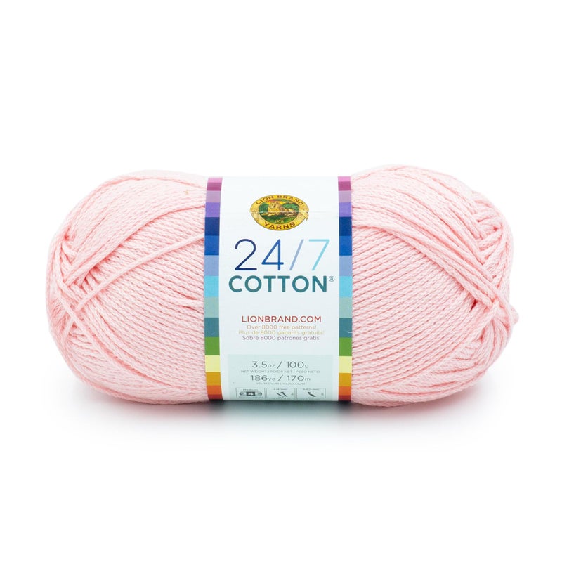 Lion Brand Yarn Lightweight 247 Cotton Yarn for Knitting Crocheting and Crafts Lemonade 1 Pack