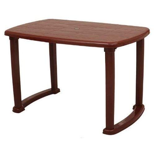 RW REST WELL Arjun 4 Seater Plastic Dining Table for Home, Restaurants, Cafeterias and Outdoor Areas (Rectangular, Globus Brown) - Image 1