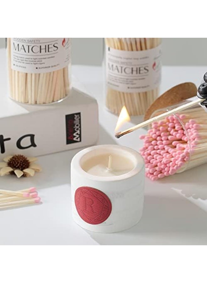 Romantic Long Matches Scented Candles Bottle Art Colorful Tip Cigar Lighter Aromatherapy Match Tools Smell Proof Matches (Pink) 150pcs - Image 4