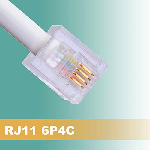 HPWFHPLF Two Way Telephone Splitters, 4 Pack RJ11 6P4C Male to Female Converter Cable, Telephone Wall Adaptor for Landline (4, White) - Image 3