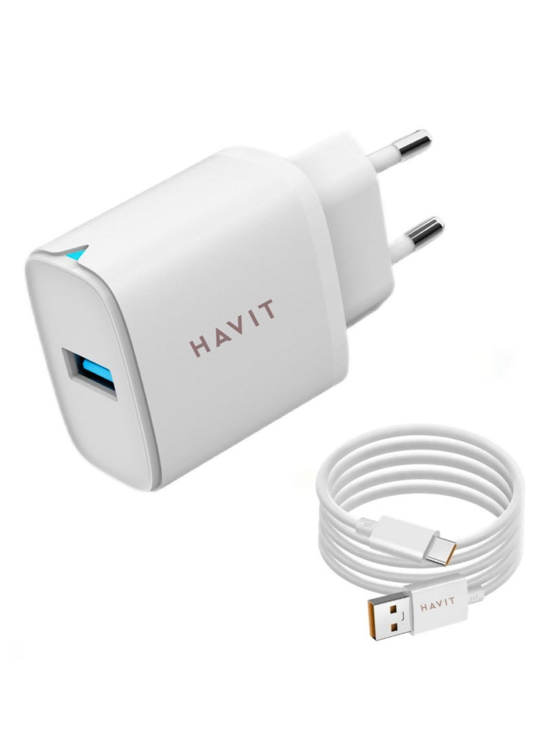 havit - Havit Wall charger 22.5Watt St922 output 22.5 Watt, Support VOOC; Compatible with Oppo, Realme One Plus, with Type A to USB C VOOC Cable - Image 1