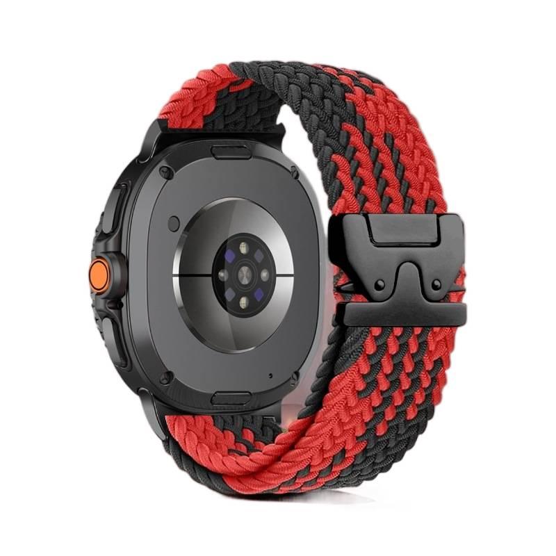 AD سوار ساعة ذكية سوار نايلون حلقي متوافق مع Samsung Galaxy Watch 8 Classic بملاءمة قابلة للتعديل وحزام بديل للاستخدام اليومي باللون وردي قابل للتعديل باللون الوردي - Image 3