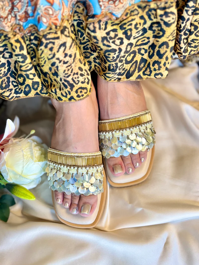 Sandal Stories Beige Luxe Slip-On Sandals for Women