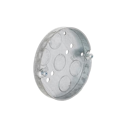 Hubbell-Raco 8293 1/2-Inch Deep, 1/2-Inch Bottom Knockouts 4-Inch Round Ceiling Pan Gray - Image 4
