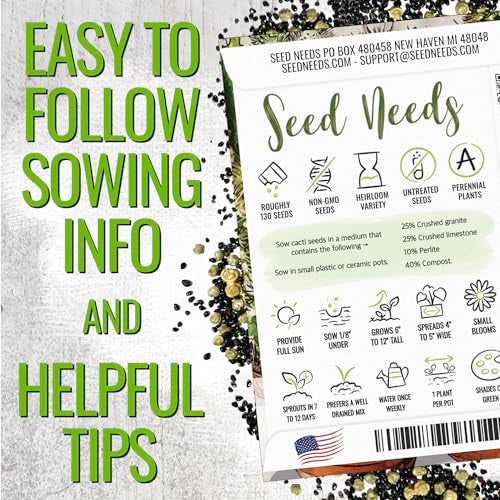Seed Needs, Mixed Cacti/Cactus Seeds - 130 Seeds for Planting - Great Plants for Indoor Office Spaces, Easy to Grow (1 Pack) - Image 3