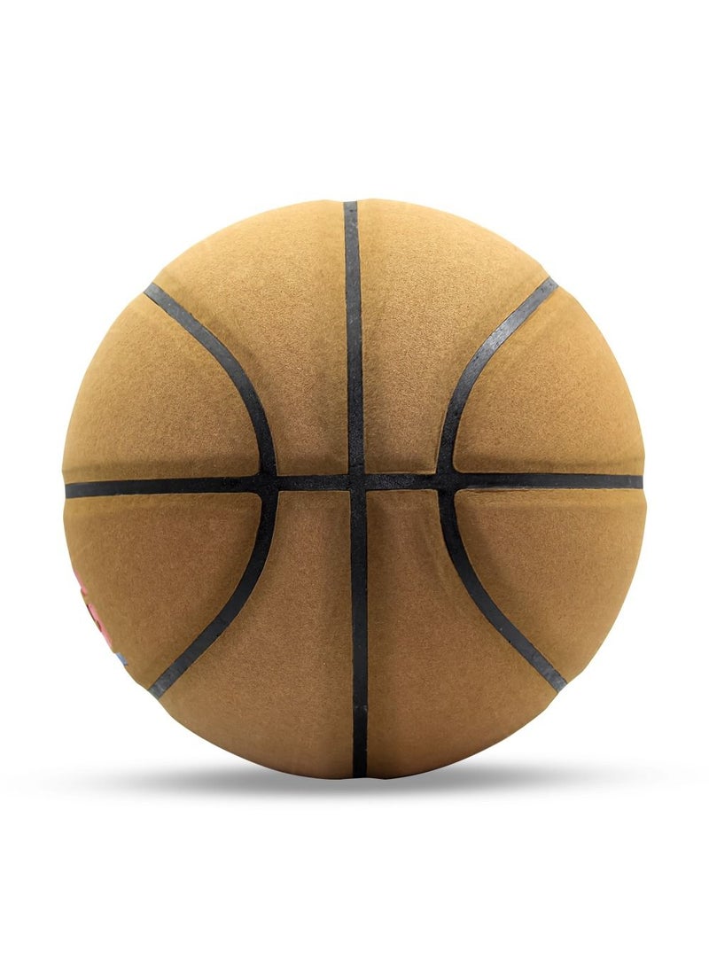 MG مادة الألياف الدقيقة الناعمة لكرة السلة، مناسبة للعب على جميع الأسطح، في الداخل والخارج، للتدريب والمنافسة على أي مستوى، مقاس 7، بني - Image 3