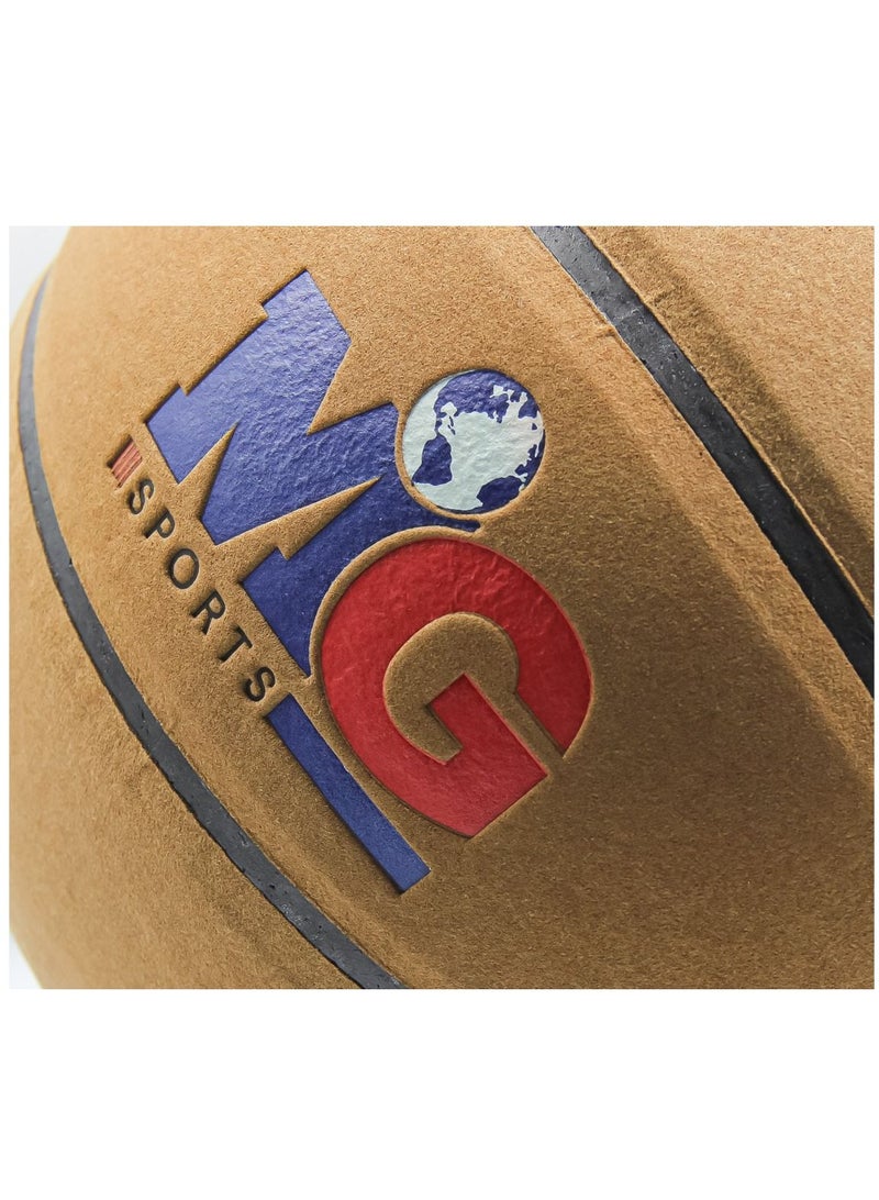 MG مادة الألياف الدقيقة الناعمة لكرة السلة، مناسبة للعب على جميع الأسطح، في الداخل والخارج، للتدريب والمنافسة على أي مستوى، مقاس 7، بني - Image 4