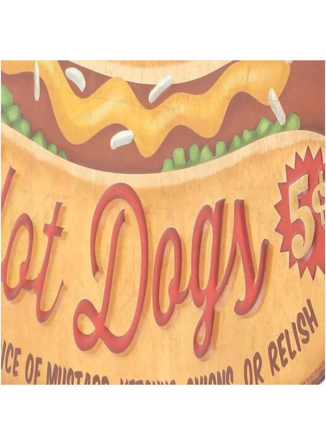 Open Road Brands Hot Dogs Embossed Metal Sign  Vintage Diner Hot Dog Sign for Kitchen or Man Cave - Image 4