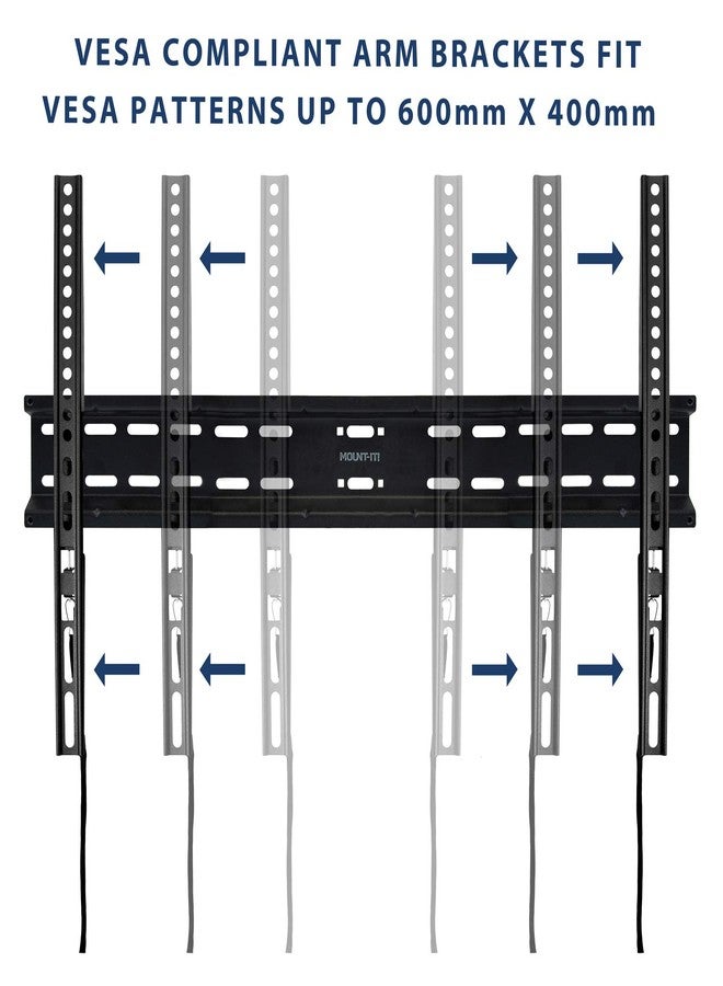 Mount-It! TV Wall Mount Bracket | Fixed 1.1" Ultra Low Profile Design Fits Large Flat Screen TVs 37 38 42 50 55 58 60 65 70 Inch | VESA Compatible up to 600x400mm | 77 Pound Capacity - Image 5