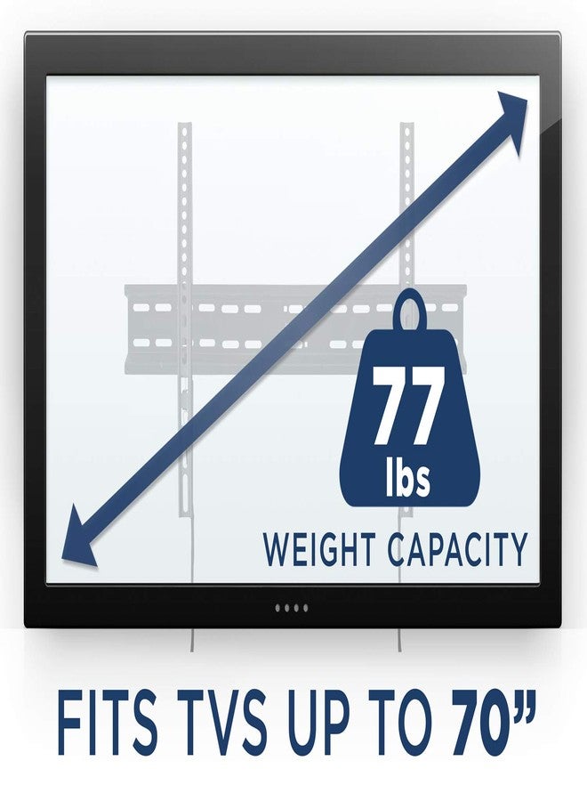 Mount-It! TV Wall Mount Bracket | Fixed 1.1" Ultra Low Profile Design Fits Large Flat Screen TVs 37 38 42 50 55 58 60 65 70 Inch | VESA Compatible up to 600x400mm | 77 Pound Capacity - Image 2