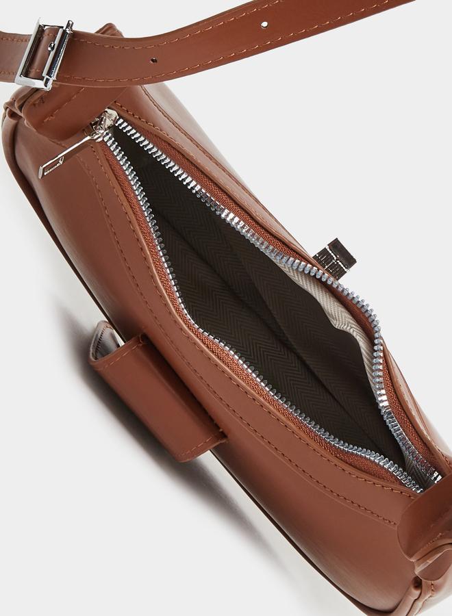 Styli Triangle Metal Shoulder Bag with Zip Closure - Image 4