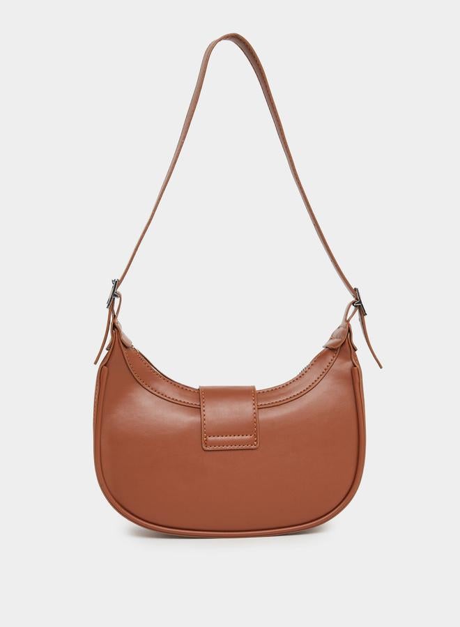 Styli Triangle Metal Shoulder Bag with Zip Closure - Image 3