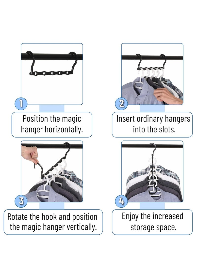 Saving Hangers, Black, 8 Pack, Closet Organizer Hangers Space Saving, Hanger Organizer, Closet Hangers, Shirt Organizer, Closet Hangers Space Saver, Magic Hangers, One Size - Image 5