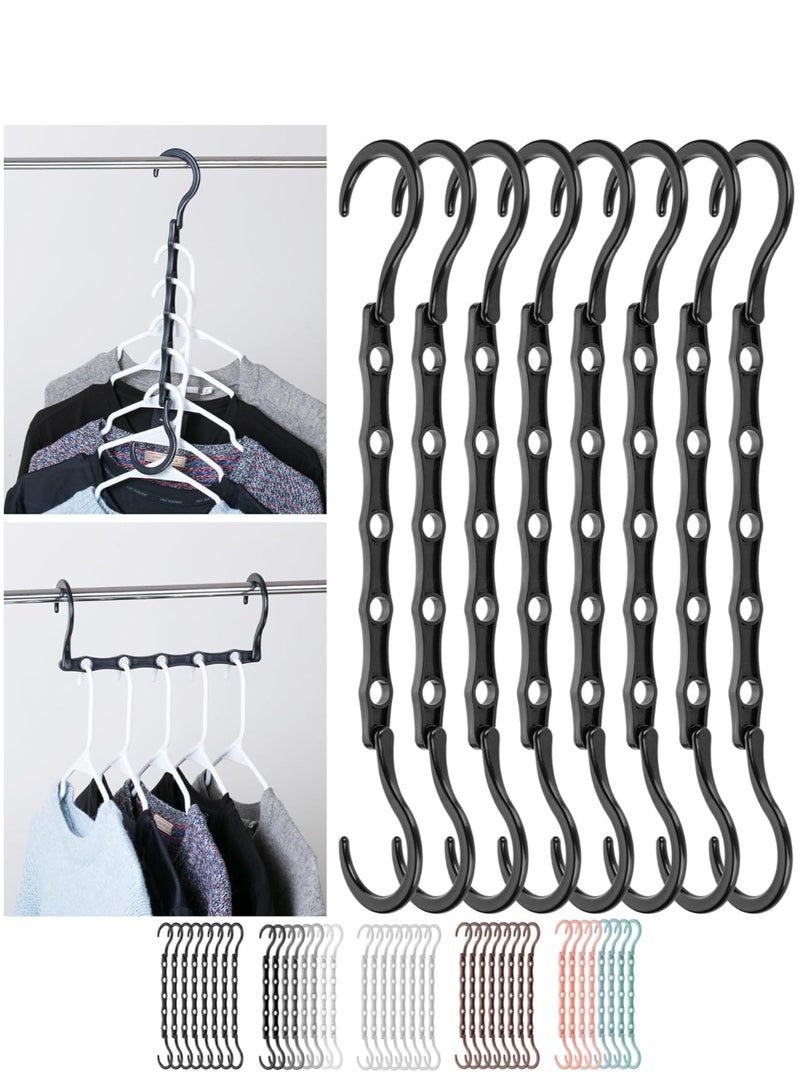 Saving Hangers, Black, 8 Pack, Closet Organizer Hangers Space Saving, Hanger Organizer, Closet Hangers, Shirt Organizer, Closet Hangers Space Saver, Magic Hangers, One Size - Image 1