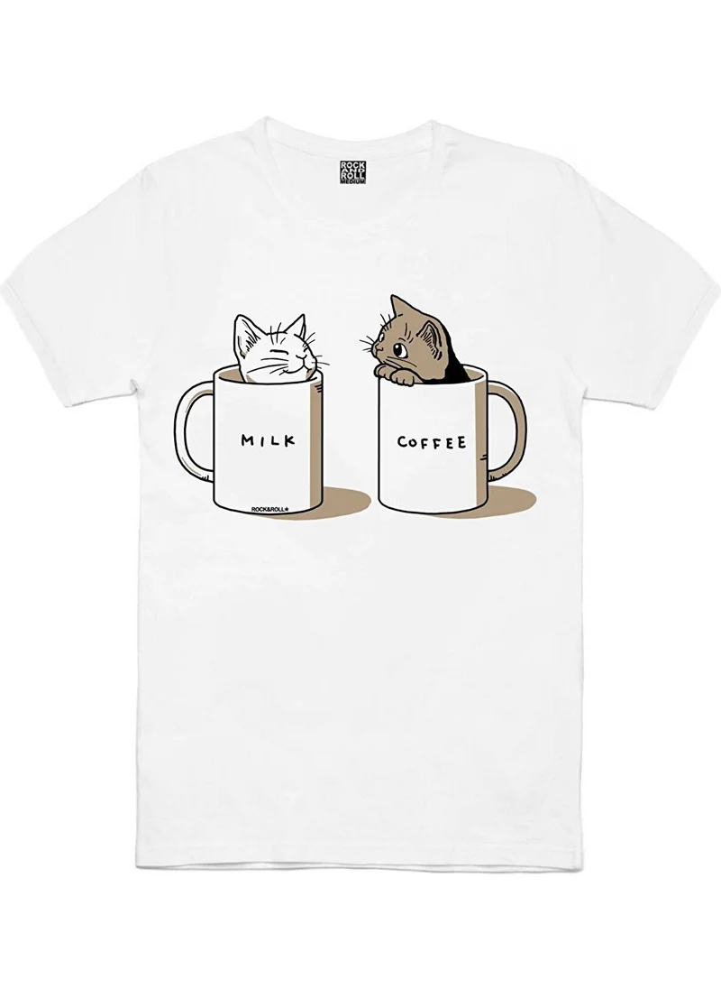 روك اند رول White Milky and Plain White Curious Women's 2-Piece Eco Pack T-Shirt