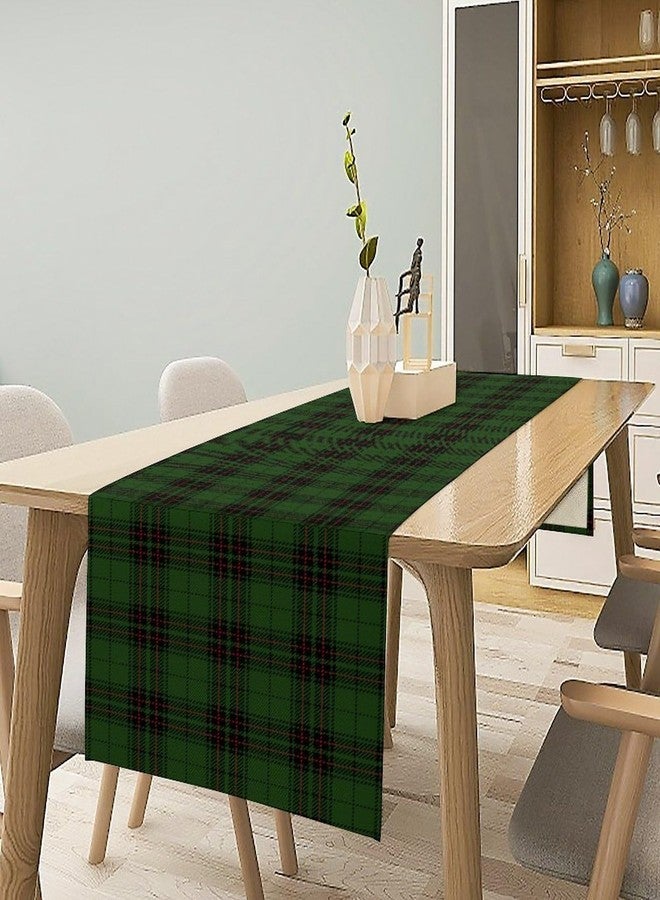 KANEPE Plaid Table Runner Bright Green Checkered Pattern Decor for Party Dinner Festival Farmhouse Holiday Dining Room Classroom Home Kitchen Cafe, 13x36in - Image 3