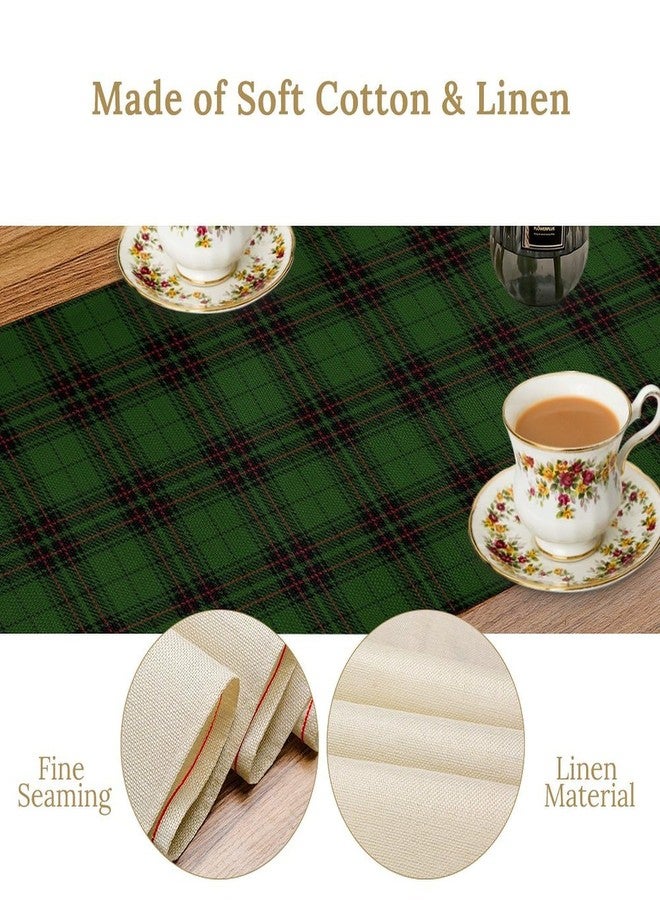 KANEPE Plaid Table Runner Bright Green Checkered Pattern Decor for Party Dinner Festival Farmhouse Holiday Dining Room Classroom Home Kitchen Cafe, 13x36in - Image 4