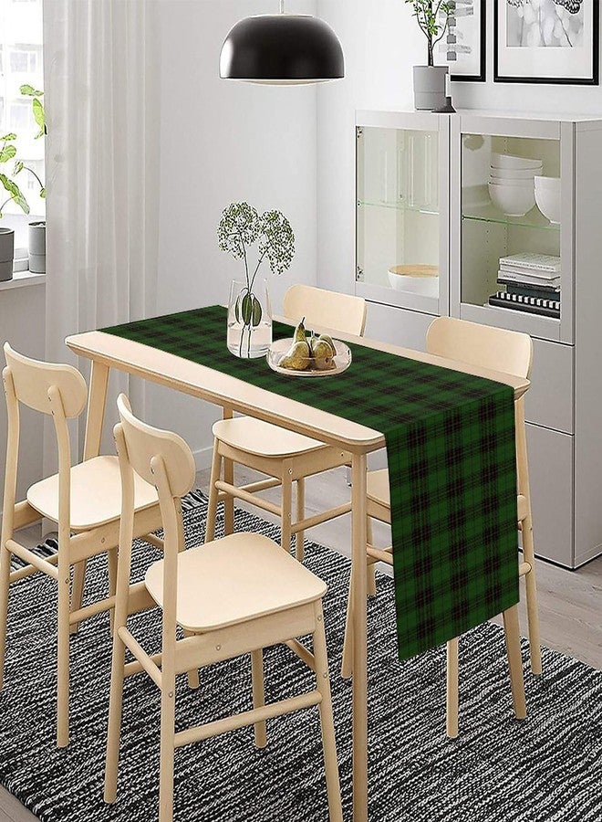 KANEPE Plaid Table Runner Bright Green Checkered Pattern Decor for Party Dinner Festival Farmhouse Holiday Dining Room Classroom Home Kitchen Cafe, 13x36in - Image 2