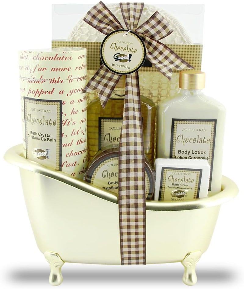 Gift Box for her Chocolate Bath Products Christmas Gift Women Beauty Gift Original Gift for Women Birthday Gifts for Mum Body Care and Wellbeing Sets Shower Set CHOCOLAT