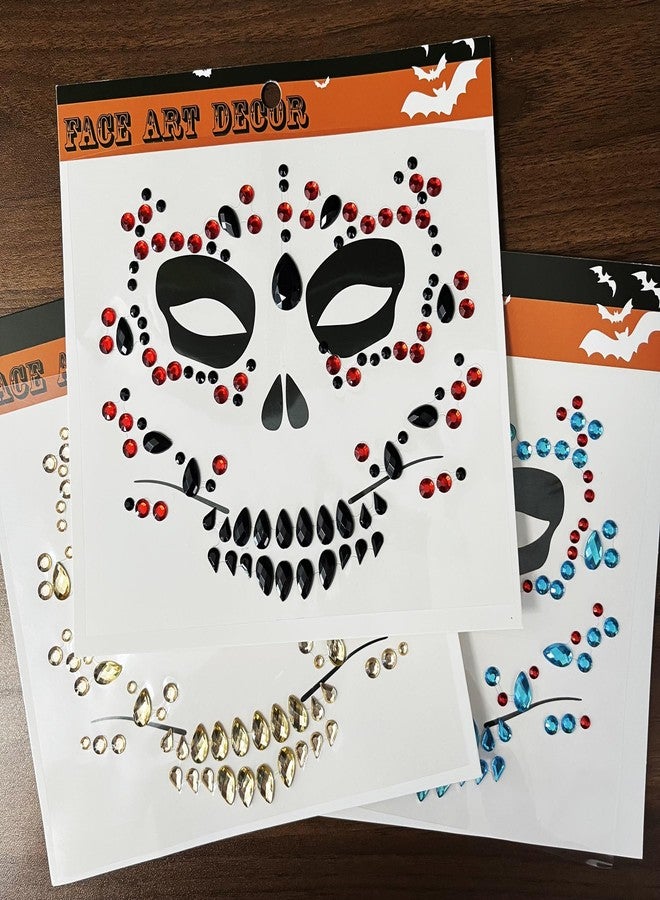 Kotbs Day of the Dead Face Gems Halloween Rhinestones, 6-Pack - Image 3