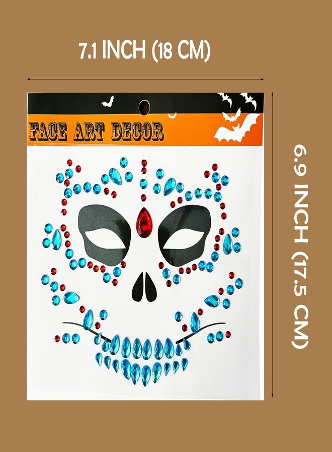 Kotbs Day of the Dead Face Gems Halloween Rhinestones, 6-Pack - Image 4