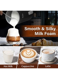 Simple Deluxe Automatic Milk Frother, 4-in-1 Electric Milk Steamer, 250ml/8.4oz Hot and Cold Milk Foam Maker and Milk Warmer for Latte, Macchiato, Cappuccinos, Classic Black - pzsku/ZE7E6C9983E1EB4B883FDZ/45/_/1736571243/3a9cba58-97fa-4c4d-841d-6ed2ae64366a