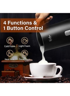 Simple Deluxe Automatic Milk Frother, 4-in-1 Electric Milk Steamer, 250ml/8.4oz Hot and Cold Milk Foam Maker and Milk Warmer for Latte, Macchiato, Cappuccinos, Classic Black - pzsku/ZE7E6C9983E1EB4B883FDZ/45/_/1736571252/6021e6e0-f39b-4ae2-a4b2-b56c51bc5875