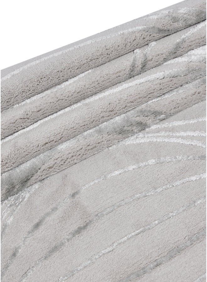 Noon East Carpet Rug Woven with Soft Texture |Polygon Rhythm Design  - Grey  | Size - 160x230 cm - 5x7.5 ft | For Medium Sized Family room, Bedroom with queen beds, 4-6 seater Dinning area, Entry hallways & Foyers - Image 4