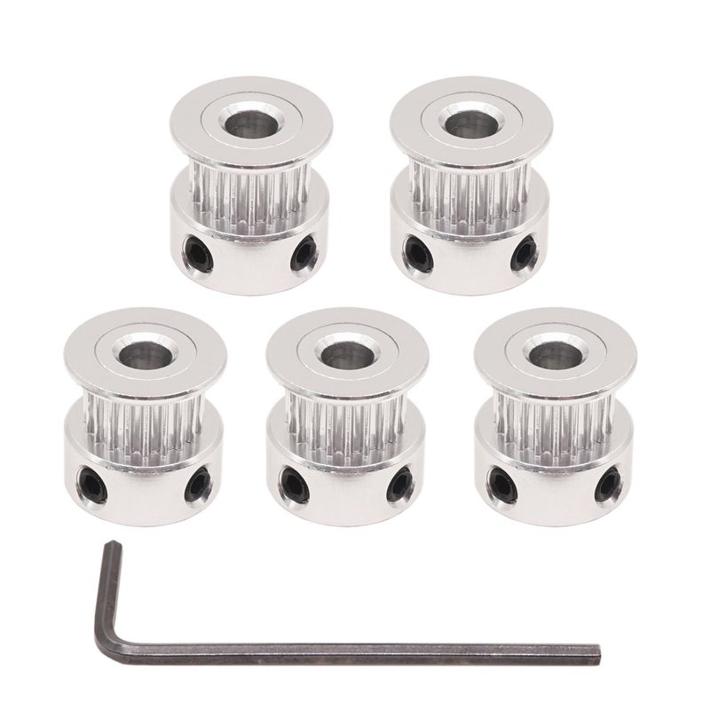 WINSINN GT2 Timing Belt Pulley 20 Teeth, 5mm Bore, for 6mm Width Belt - Ideal for 3D Printers, CNC Machines, Robotics (5-Pack) - Image 1