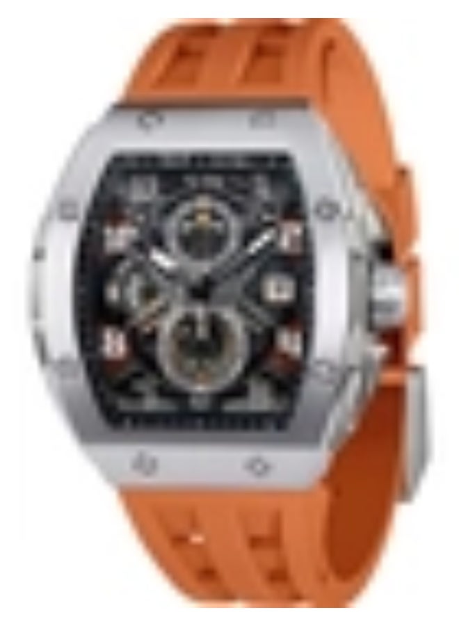 TSAR BOMBA ساعة يد أنالوج للرجال من سلسلة تسار بومبا بقرص برتقالي - TB8211Q-02 - Image 2
