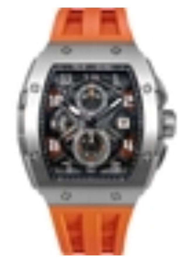 TSAR BOMBA ساعة يد أنالوج للرجال من سلسلة تسار بومبا بقرص برتقالي - TB8211Q-02 - Image 1