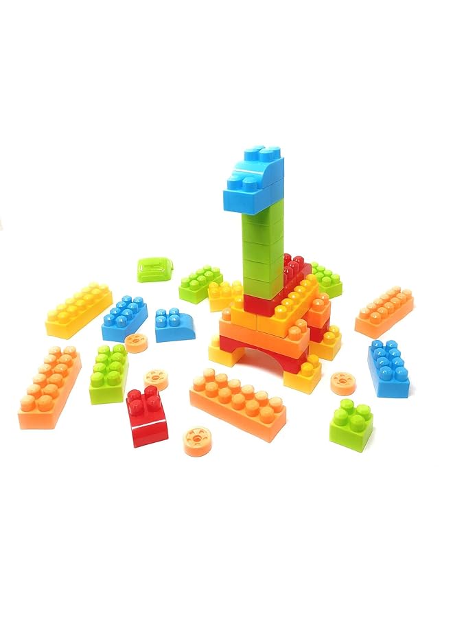 Akrobo Fun Moment Plastic Mega Blocks Building Red Bag 100Pcs For 3+ Age - Image 2