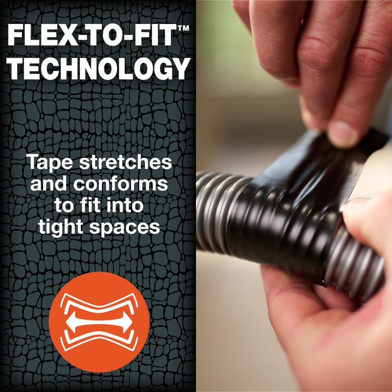 T-REX Flexible Waterproof Tape - Heavy Duty Adhesive Waterproofing Tape for Repair, Leaks, Roof Patches - Extreme Weather & UV Resistance - Black, 1.88" x 30 ft. (Pack of 1) - Image 2
