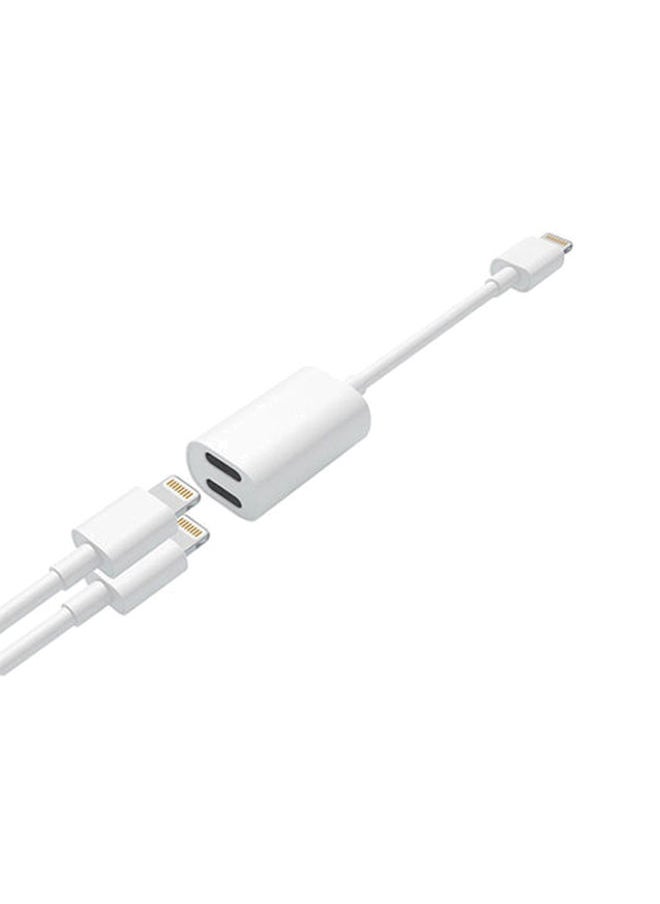 NIBEMINENT 2-In-1 Lightning Adapter And Charger White 