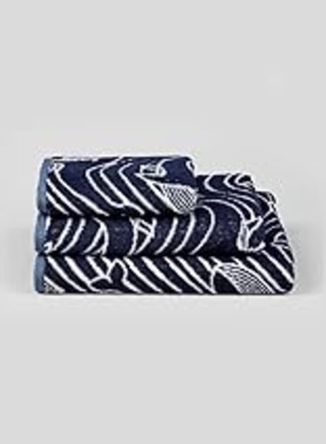 Matalan Whale Print 100 Percent Cotton Towels, 130 cm x 70 cm Size, Blue