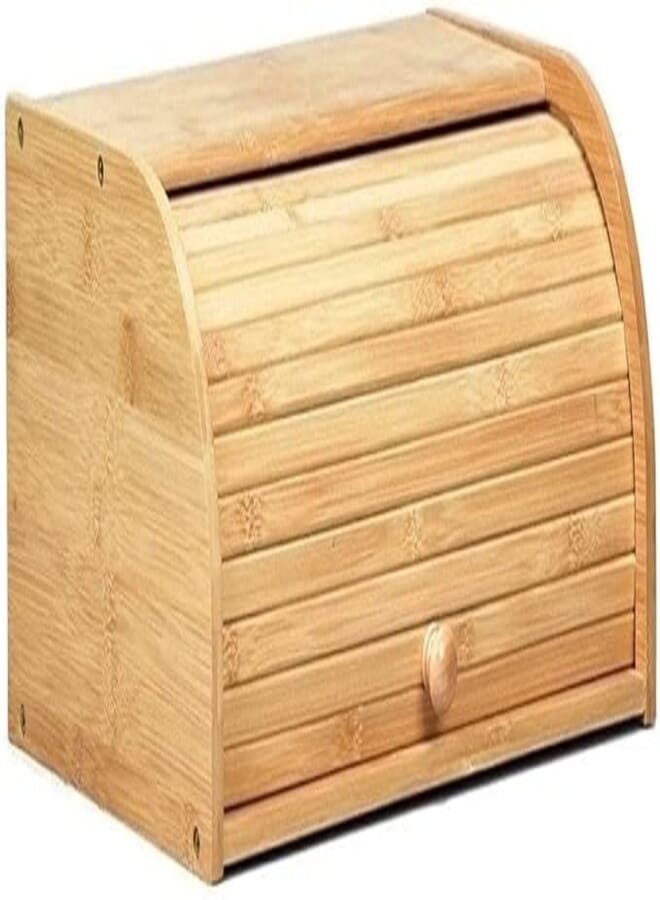 VITAL Bamboo Bread Box, Bread Box With Lid, Bread Basket Basket Sweets Storage Basket-Small