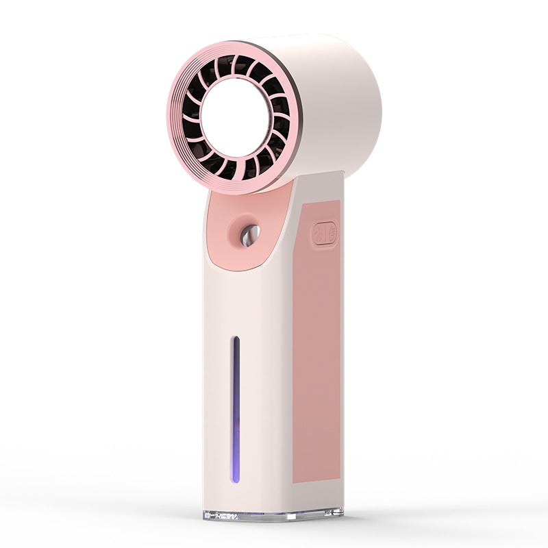 Portable Ice-Cooling Fan with Spray and Night Light - Compact, Rechargeable, and Versatile