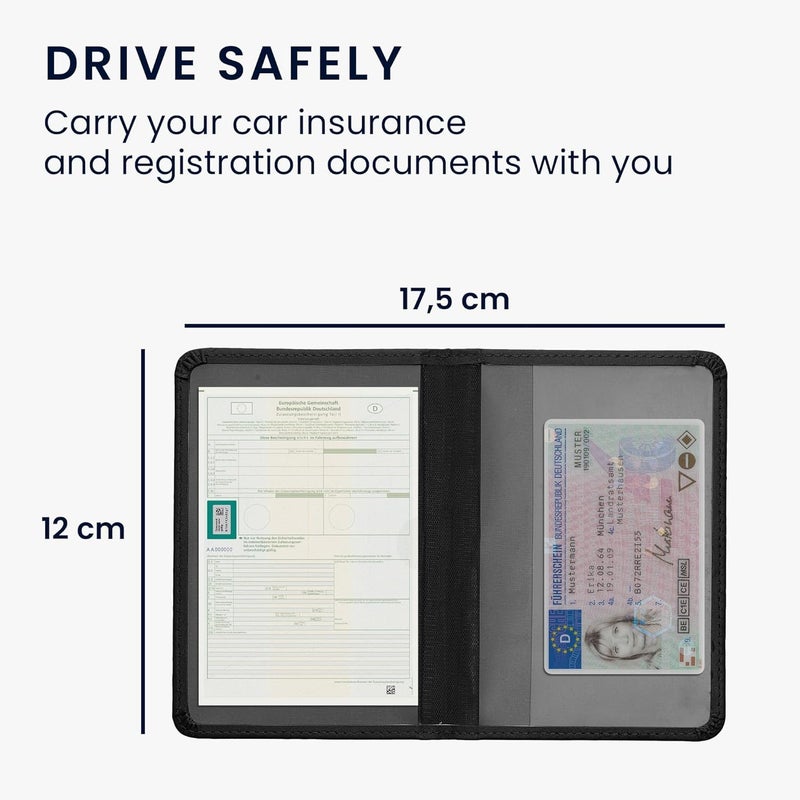 DROPOSALE Car Document Holder Durable Leather Registration and Insurance Organizer with Multiple Pockets Design for Easy Access and Secure Storage (MINI Black) - Image 5