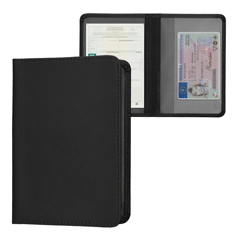 DROPOSALE Car Document Holder Durable Leather Registration and Insurance Organizer with Multiple Pockets Design for Easy Access and Secure Storage (MINI Black) - Image 1