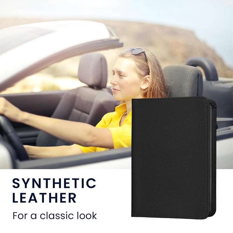 DROPOSALE Car Document Holder Durable Leather Registration and Insurance Organizer with Multiple Pockets Design for Easy Access and Secure Storage (MINI Black) - Image 3