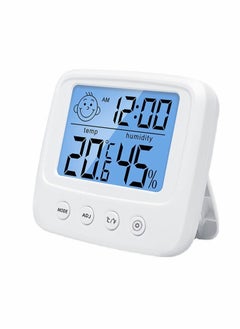 Excefore Indoor Thermometers Digital Hygrometer Room Thermometer and Humidity Gauge with Clock Humidity Temperature, 5s Fast Refresh, Backlight Function Thermometer for Home, Office, Bedroom, Greenhouse  - Image 1