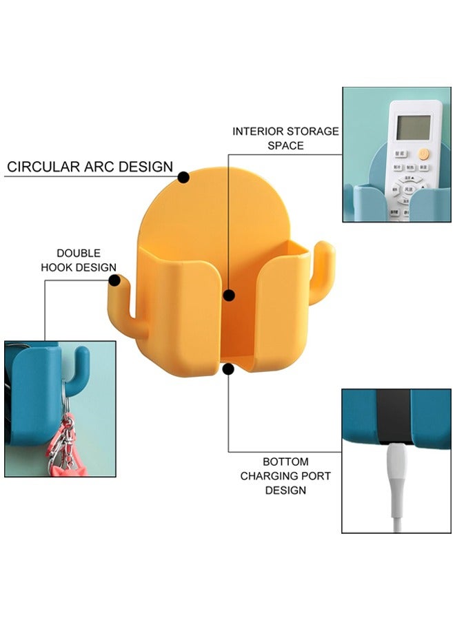 FLYROAD 2 PCS Wall Mount Cell Phone Holder, No Hole Sticky Multi-Function Organizer Wall Mounted Remote Control Organizer for Bedroom, Kitchen, Bathroom and Office(with non-marking sticker)  - Image 3