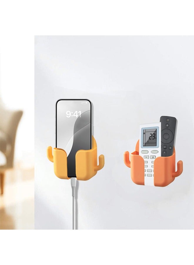 FLYROAD 2 PCS Wall Mount Cell Phone Holder, No Hole Sticky Multi-Function Organizer Wall Mounted Remote Control Organizer for Bedroom, Kitchen, Bathroom and Office(with non-marking sticker)  - Image 4