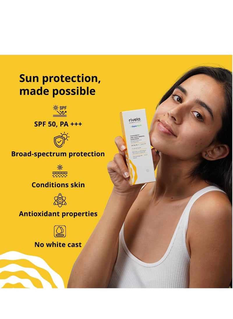 ريفيلا ريفلا ديرماساينس من سيبلا SPF 50، PA+++ لوشن واقٍ من الشمس معدني مع تينوسورب إم، بدون أثر أبيض، حماية من أشعة UVA/UVB للبشرة العادية إلى الجافة، 50 مل - Image 3