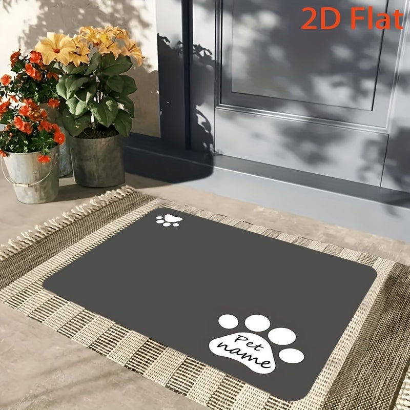 Personalized Text Doormat with Custom Paw Print 50x80cm Non Slip Machine Washable Pet Lover Gift - Image 4