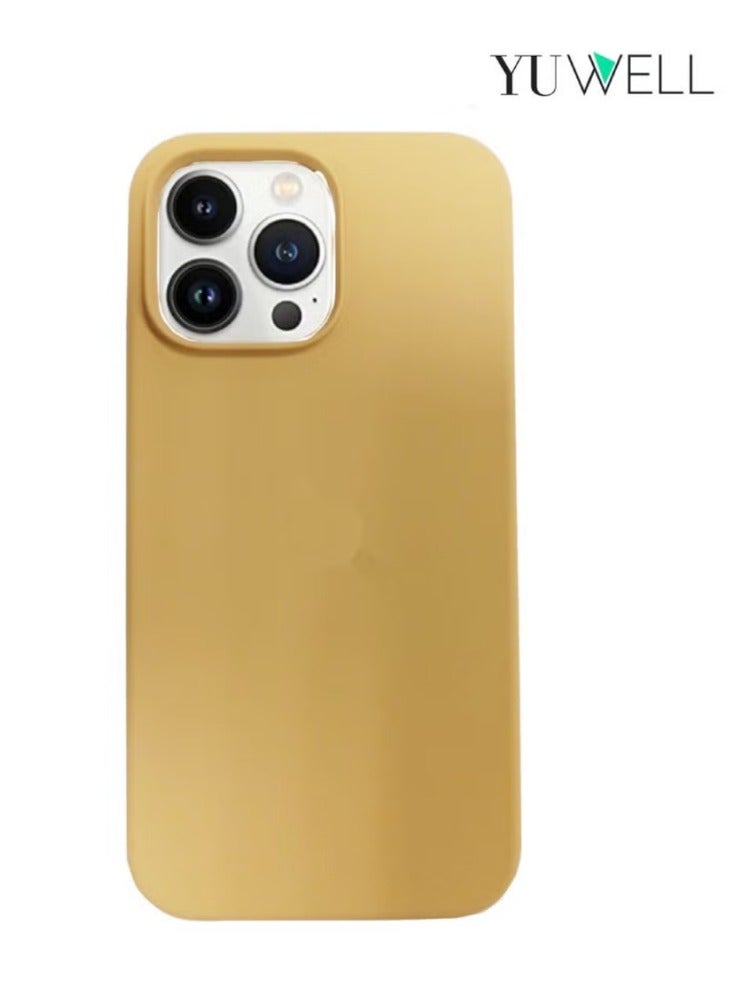 iPhone 14 Pro Max Case Silicone Shockproof Protective Case Cover 6.7 Inch Soft Liquid Gel Rubber iPhone 14 Pro Max Silicone Case Golden