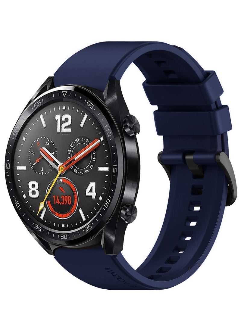 CATANES (For Huawei GT Series) 3Packs, 22mm Silicone Straps Watch Band Strap for Huawei GT3 / Huawei GT3 pro/Huawei GT/Huawei GT 2 (46mm) Watch Band/Huawei Watch GT2 Pro Strap/Samsung Galaxy Watch 46mm / Galaxy Watch 3 45mm - Black Grey Navy Blue  - Image 3
