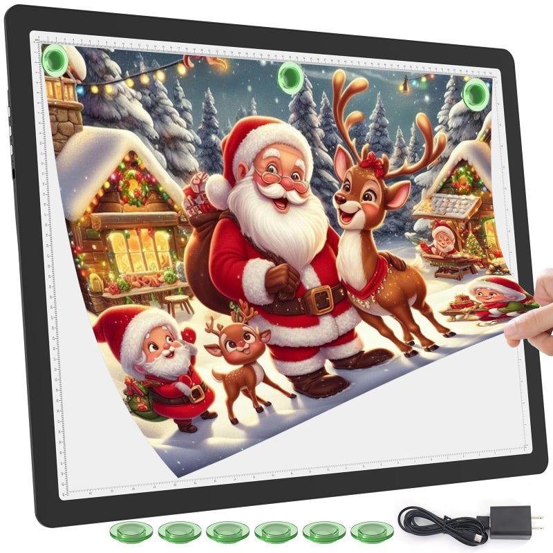 TOHETO Rechargeable A2 Light Pad for Diamond Painting 25.2''x18.4'', Magnetic Diamond Art Light Board, Wireless Lightbox for Tracing and Drawing, Cordless LED Light Table for Sketching, Weeding Vinyl - Image 1
