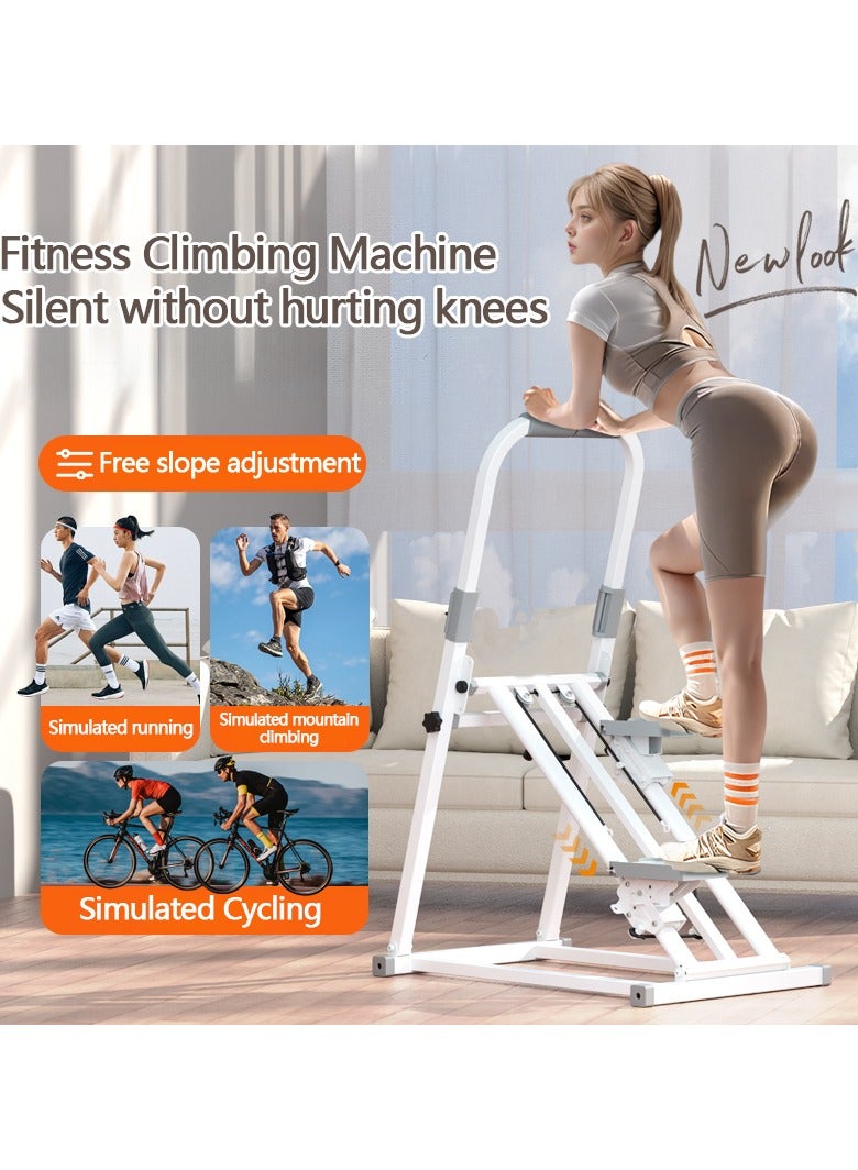 عربست آلة خطوة الدرج القابلة للطي مع مقبض قابل للتعديل ومعداد الخطوة - متسلق الدرج المدمج للصالة الرياضية المنزلية ، معدات تمرين القلب ، آلة خطوة توفير المساحة للتمارين في المنزل - Image 2